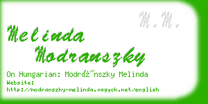 melinda modranszky business card